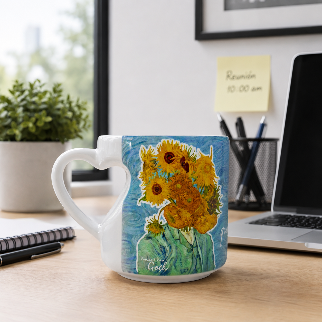 Taza Corazón (Girasoles) - Imagen 2